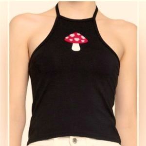 Hot Topic Embroidered mushroom tank top